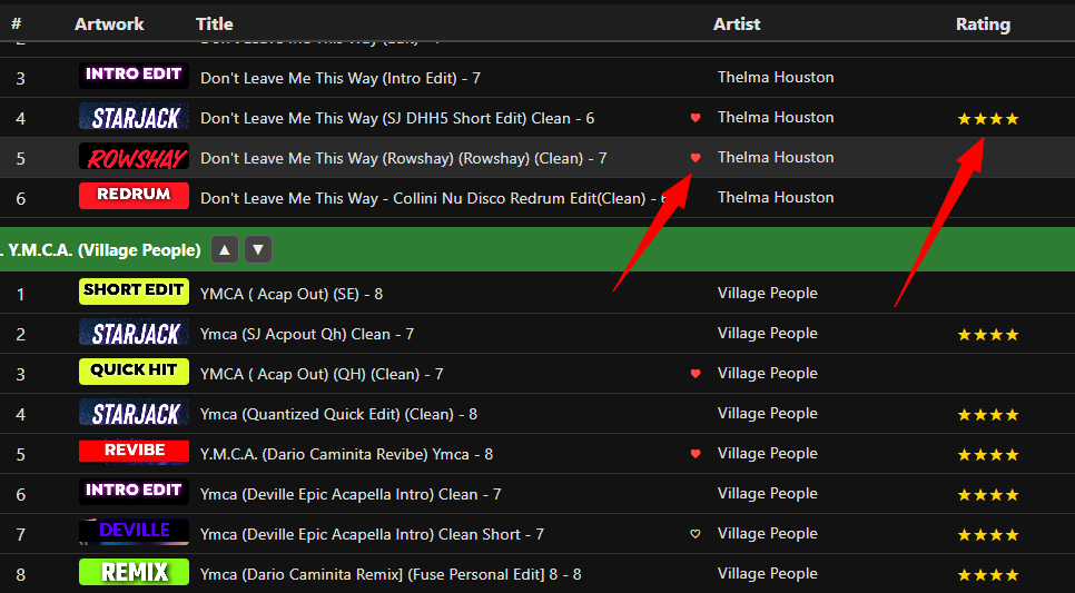 Heart, Rate & Edit Songs